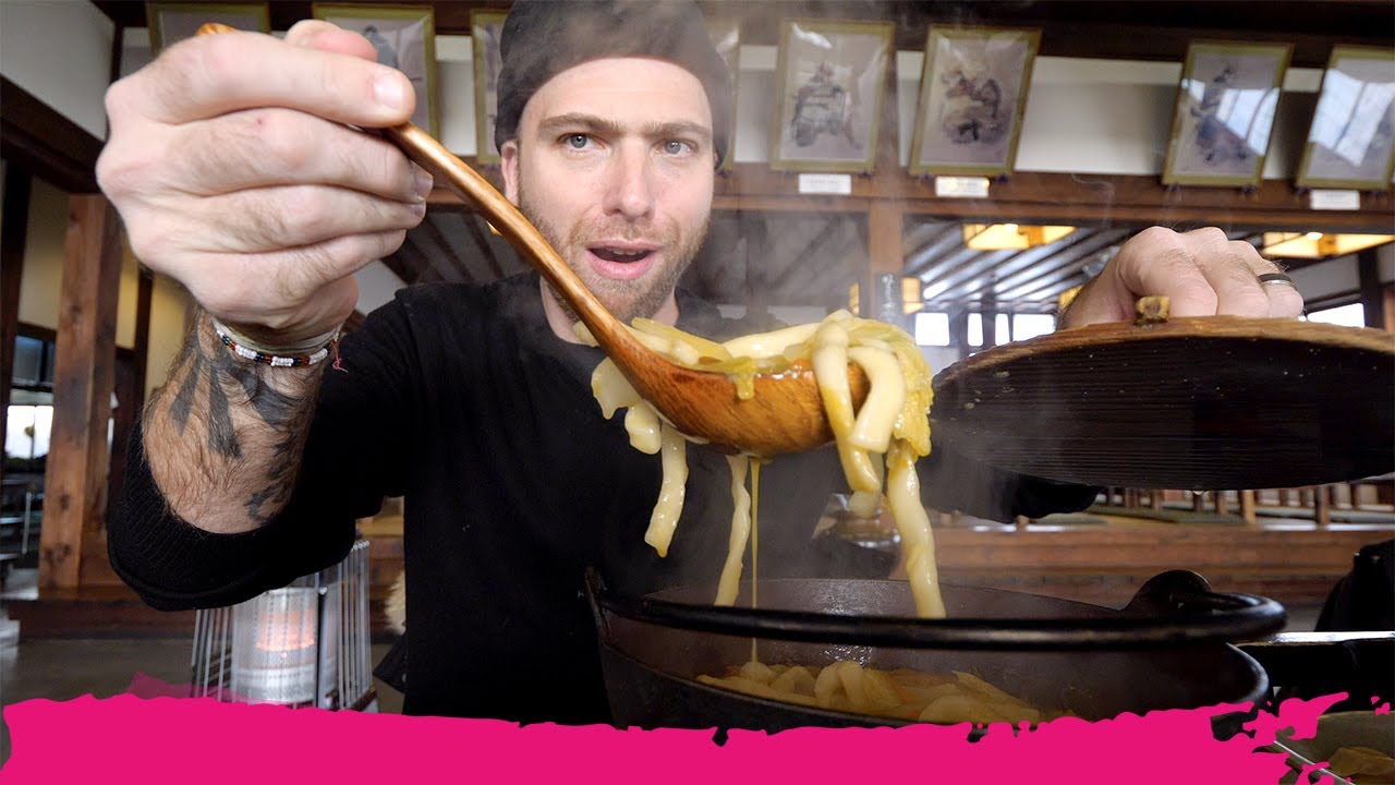 SAMURAI Wheat Noodle HOT POT + Sake Brewery TOUR near Mount Fuji | Yamanashi, Japan
