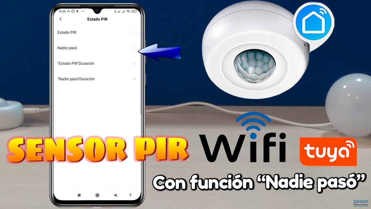 Sensor PIR WiFi Tuya Smart Life con función 