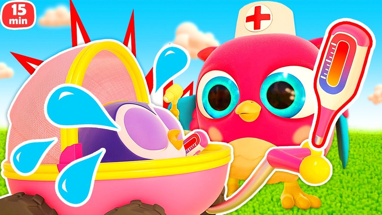 Hop Hop main pura-pura jadi dokter dan merayakan ulang tahun Peck Peck. Kartun untuk anak