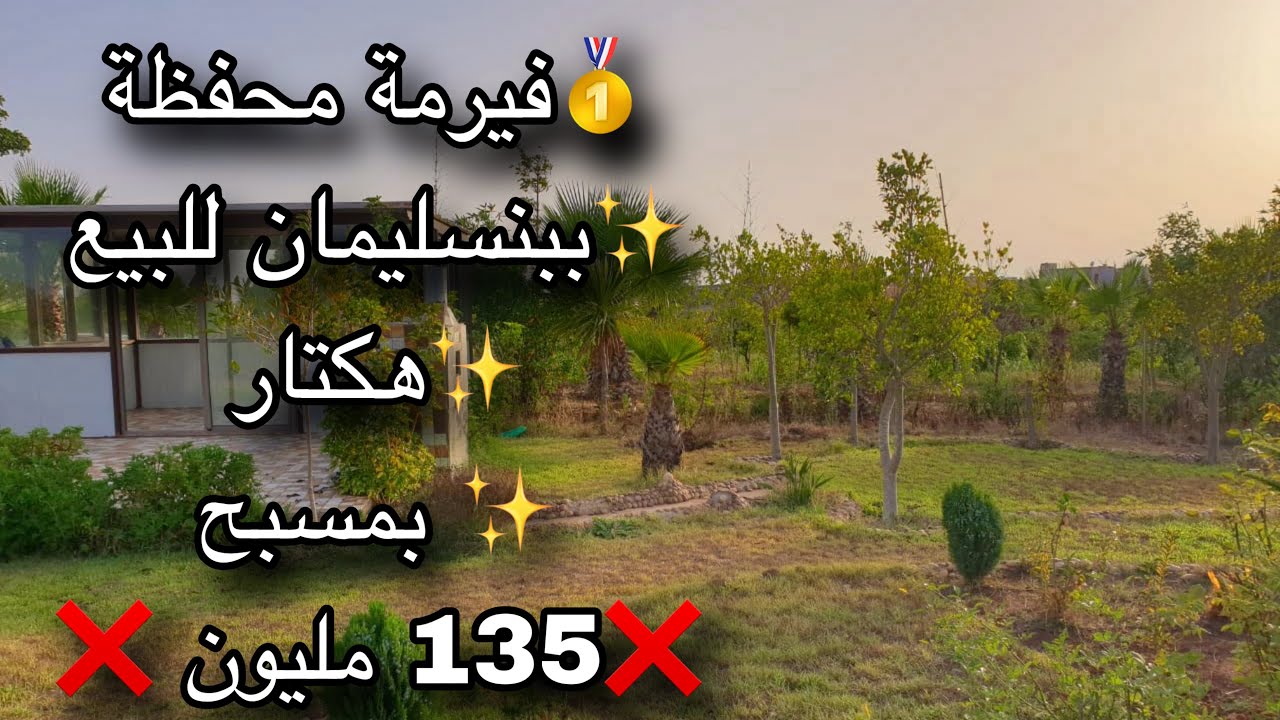 ✨فيرمة بمسبح محفظة للبيع هكتار بفراشها ✨❌تخفيض ❌ 135 مليون فقط