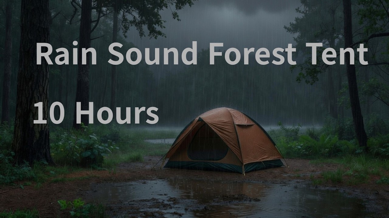 Forest Tent Rain Sounds for Sleep | 10 Hours
