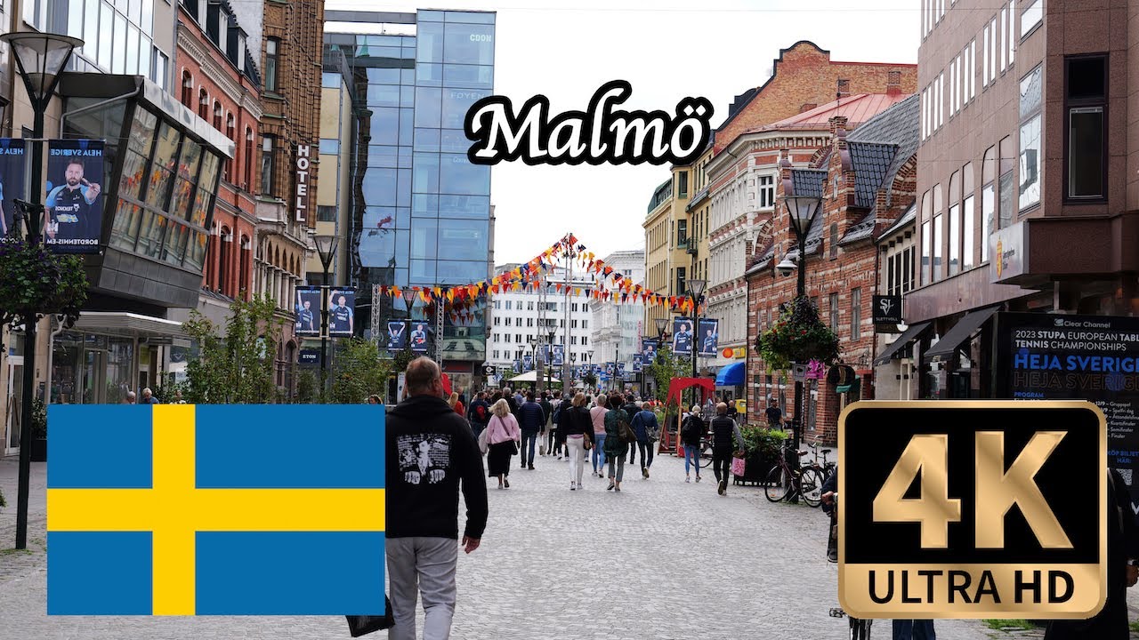 【4K Walk in Sweden】Malm&ouml;, Historic Swedish City
