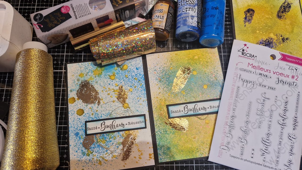 TUTO CARTE: SPRAY ET FOIL
