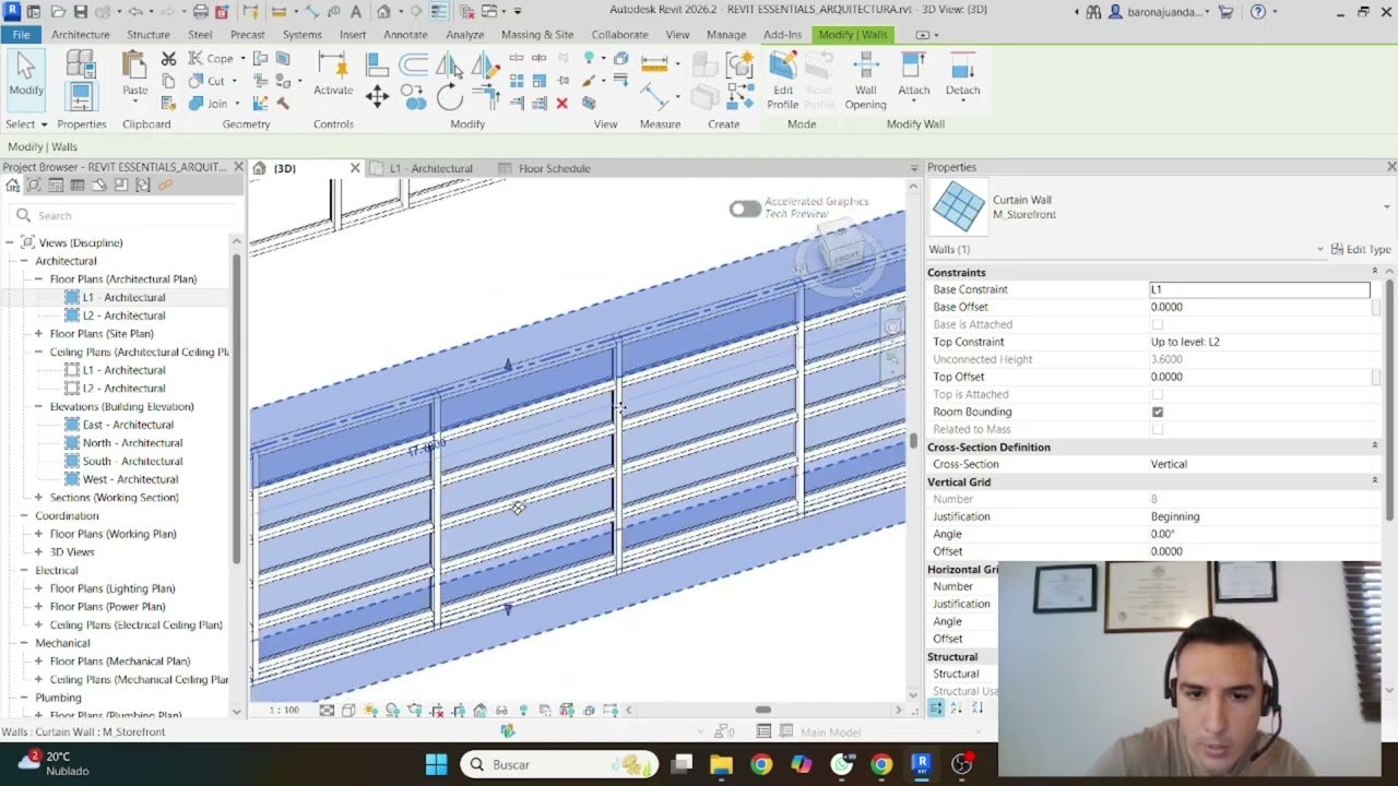 Revit: Herramienta predilecta BIM Management 9  Creacion de Muros cortina