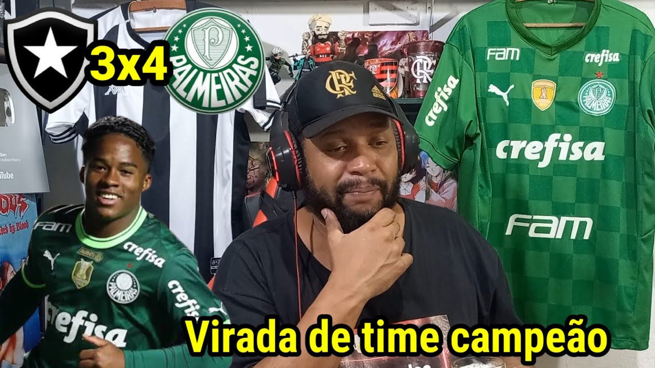 REACT MELHORES MOMENTOS BOTAFOGO 3X4 PALMEIRAS l ENDRICK ESPETÁCULAR