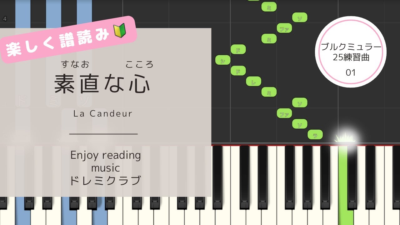 素直な心 / ブルクミュラー【ピアノ練習・譜読みのお手伝い】01_La candeur /Burgmuller