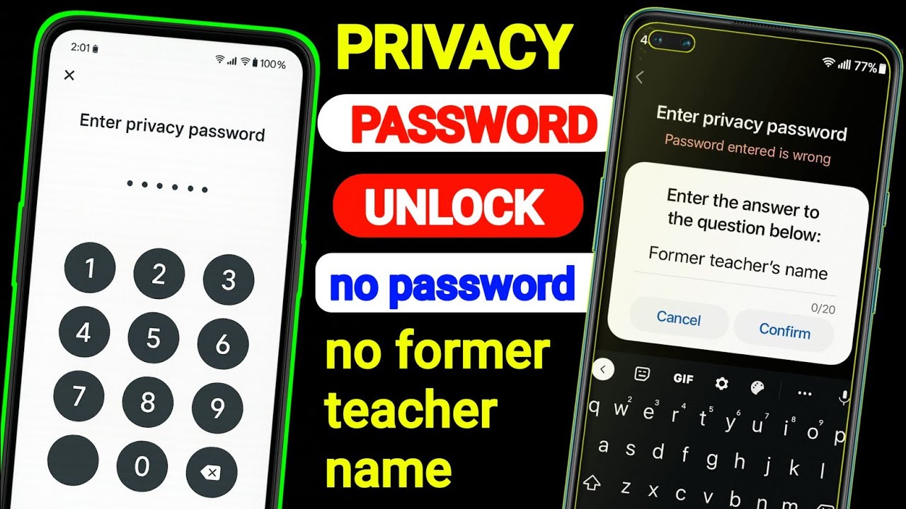 Privacy password Kaise unlock Karen | former teacher name Kaise Pata Karen | privacy password unlock
