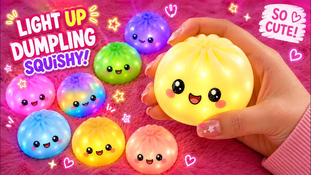 😲DIY Light up Viral Dumpling Squishy ✨🌟How to make Dumpling Squishy at home! Easy Tutorial 