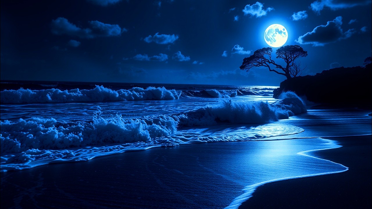 Deep Ocean Waves at Night for Restful and Healing Sleep