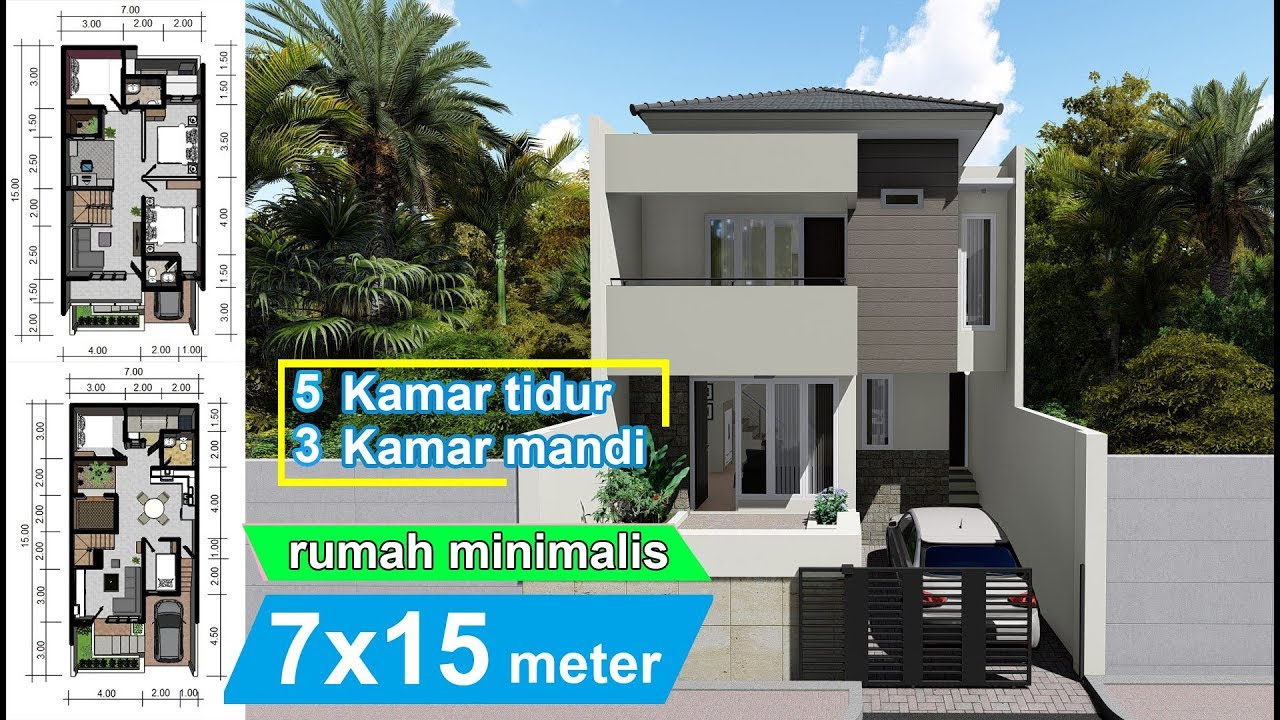 Design Rumah minimalis 7 x 15 meter