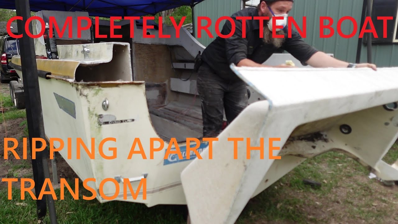 Cruise craft refit ep3. REMOVING ROTTEN TRANSOM