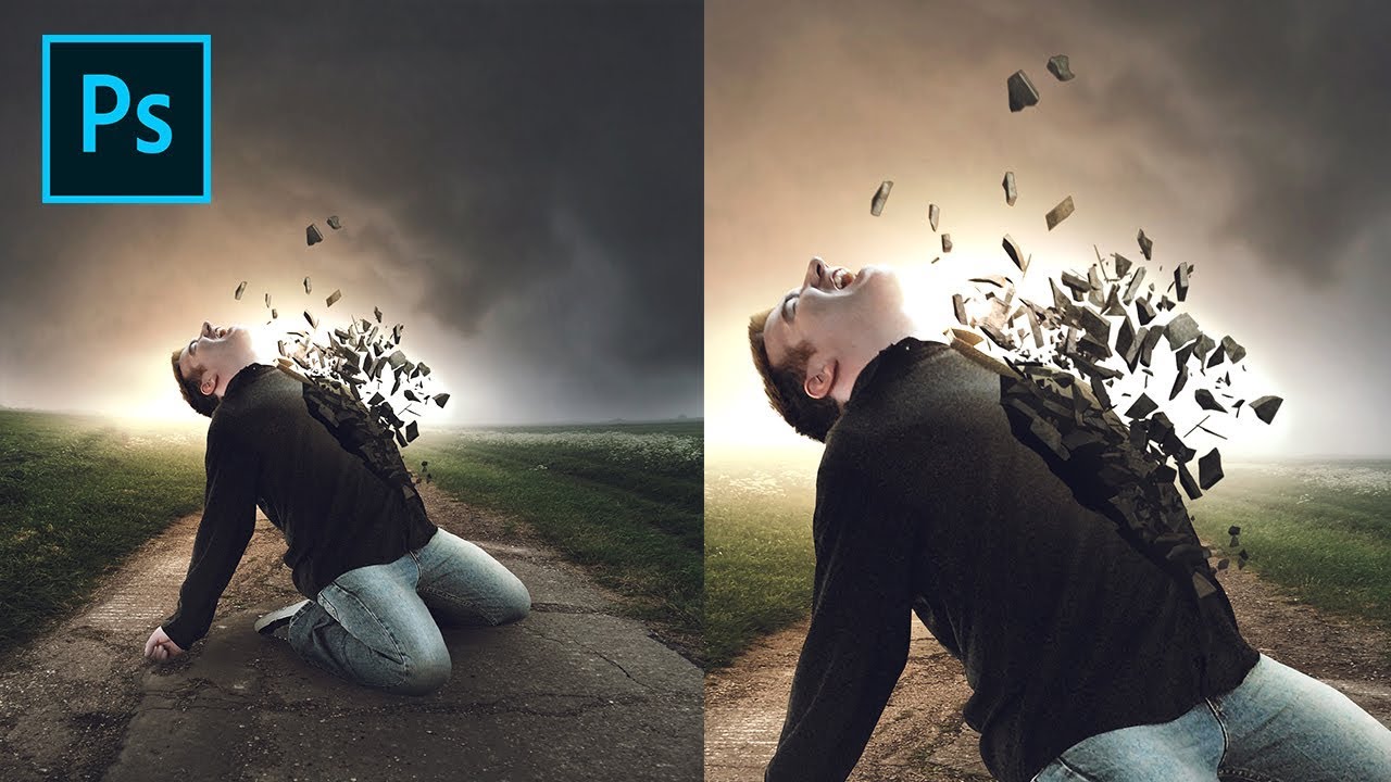 Cement Collapse Effect - Photoshop Tutorial
