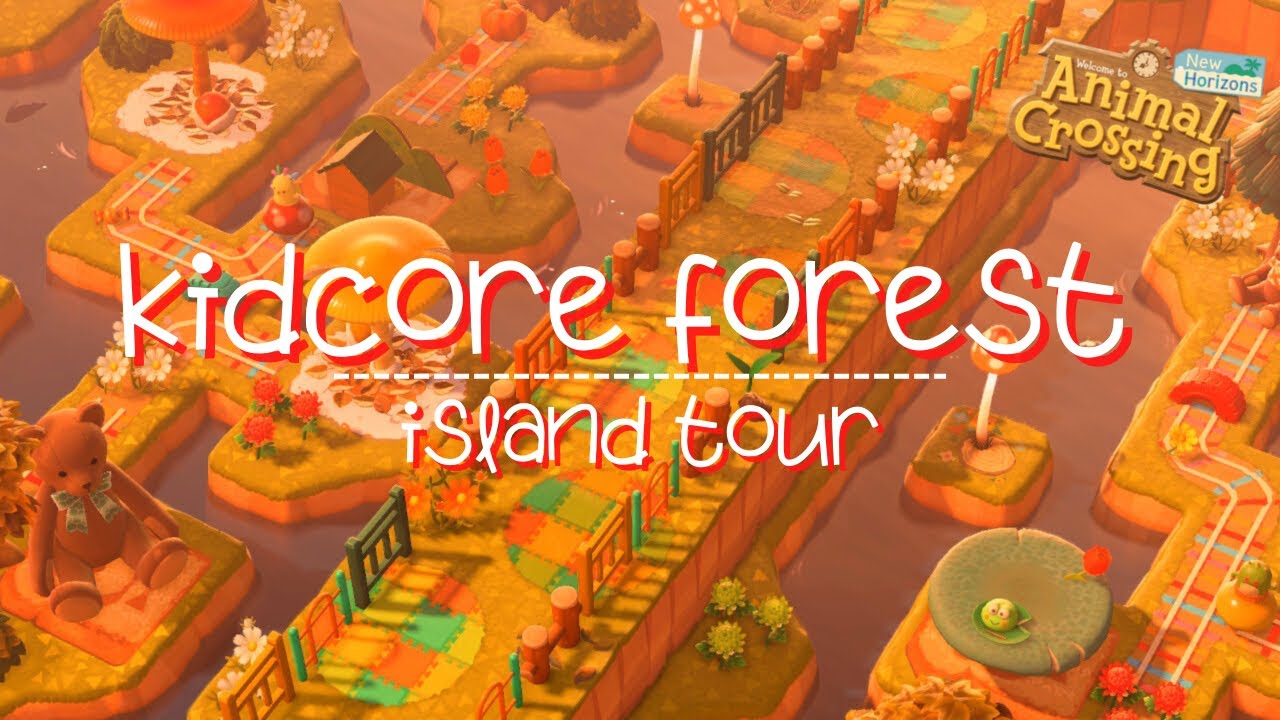 kidcore forest island tour with AMAZING land bridge! | animal crossing new horizons