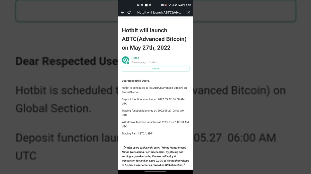 Hotbit Listing Advanced Bitcoin (aBTC) 🚀#aBTC #crypto #hotbit