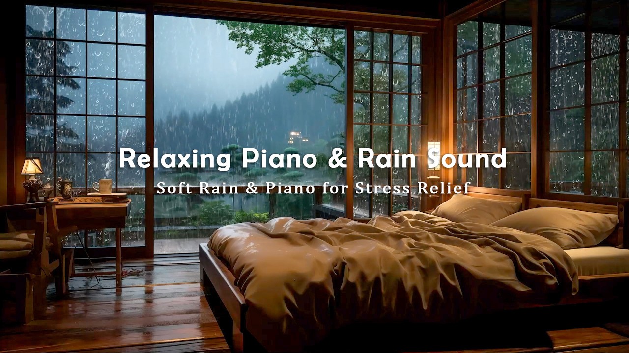 3 Hours Relaxing Sleep Music with Rain - Stress Relief, Anxiety Calm and Meditation