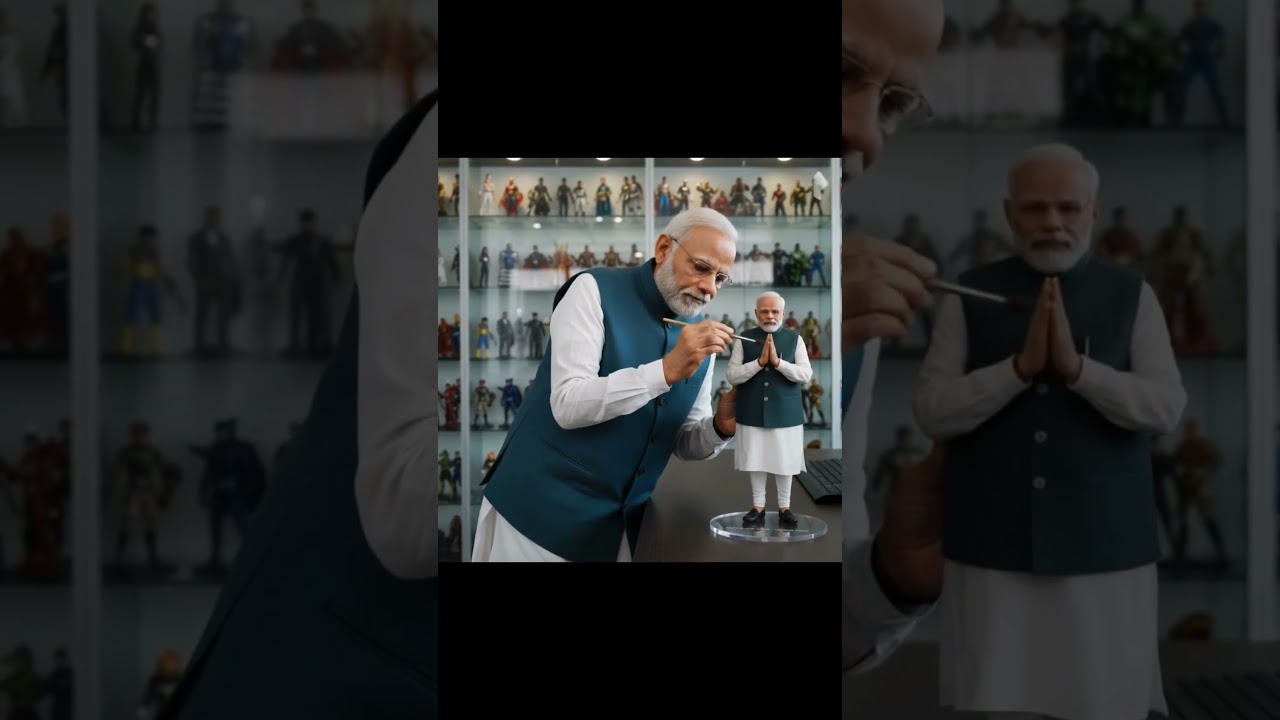 Jab Modi Ji Bane Artist! 🎨✨ Miniature Magic, #ai #pmmodi #shorts