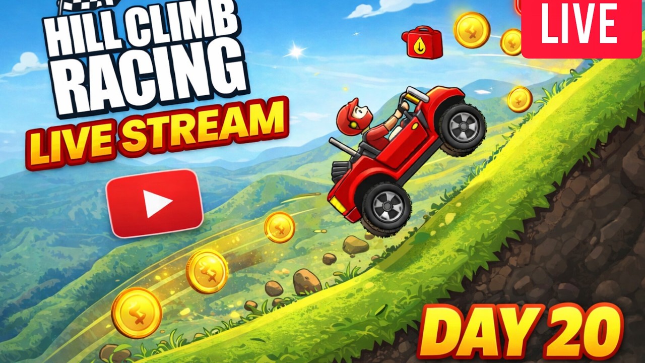 Hill Climb Racing LIVE 🔴 Crazy Stunts & Hills | Day 20 Gameplay | Zero Scope YT