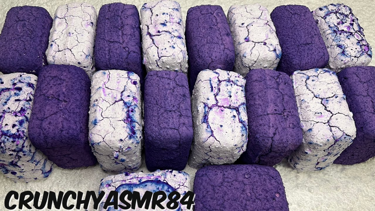 19 Purple Pasted Blocks | Oddly Satisfying | ASMR | Sleep Aid