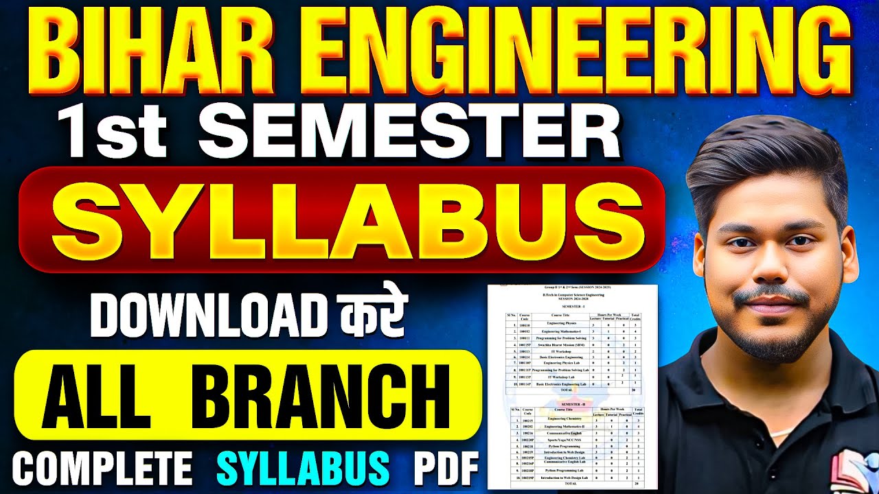 BIHAR ENGINEERING 1ST SEMESTER COMPLETE SYLLABUS PDF DOWNLOAD || ALLL BRANCH || UGEAC 2025