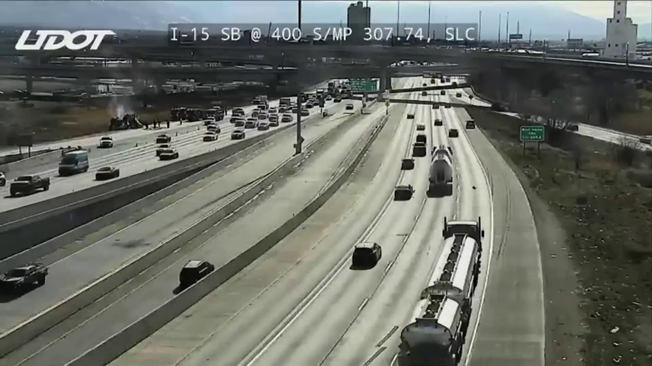 Vehicle catches fire on I-15 in Salt Lake City