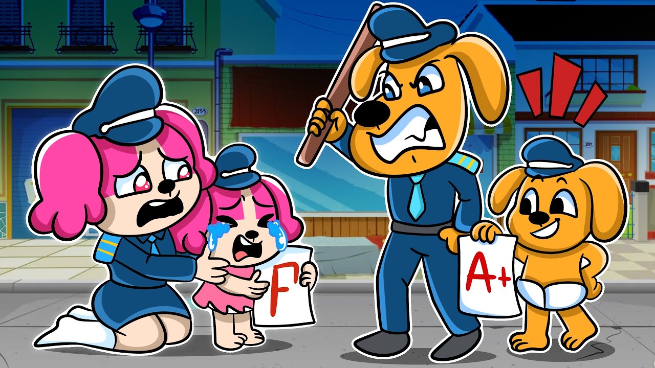 Papillon Family & Labrador Family! Which Family is Happy? | Funny Sheriff Labrador Animation