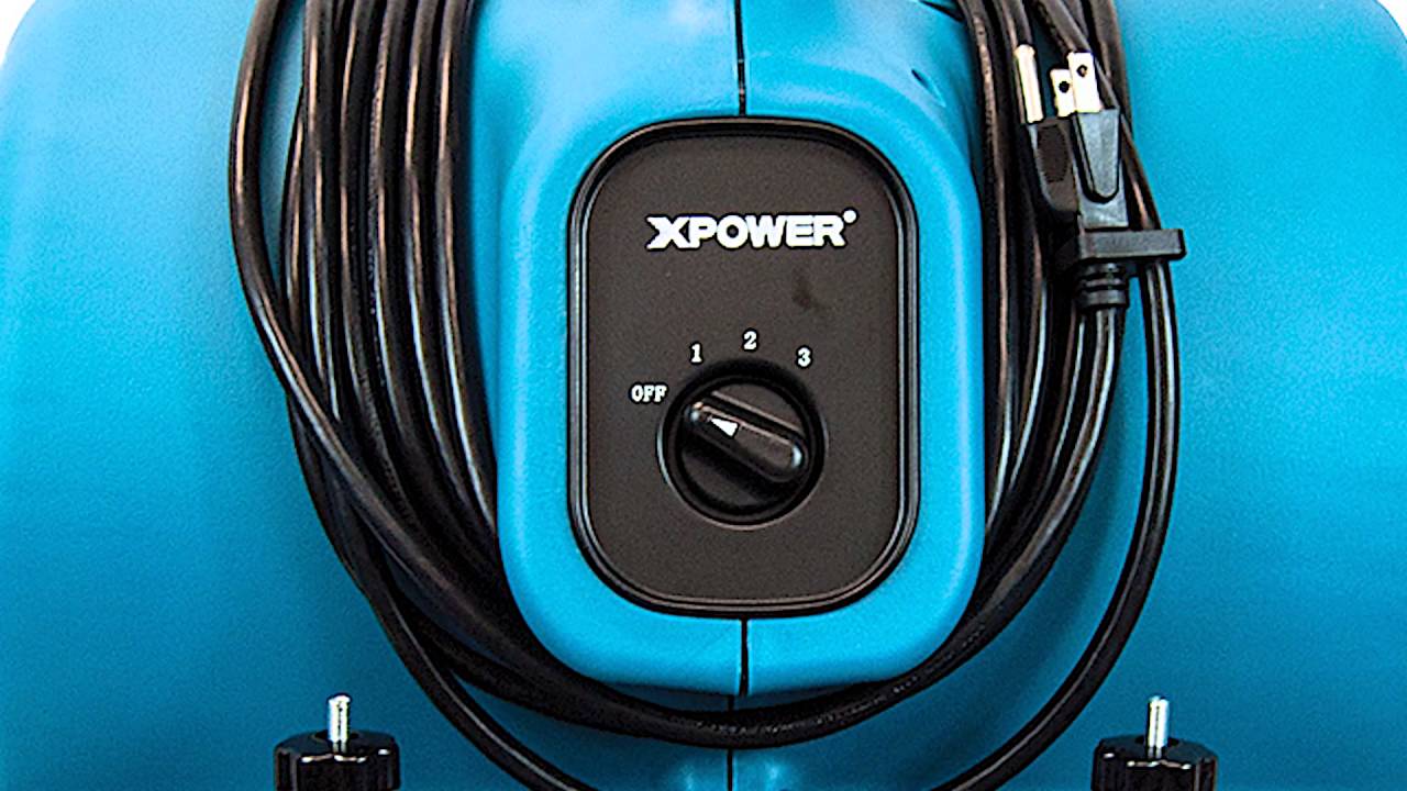 XPOWER Air Mover with Handle and Carpet Clamp