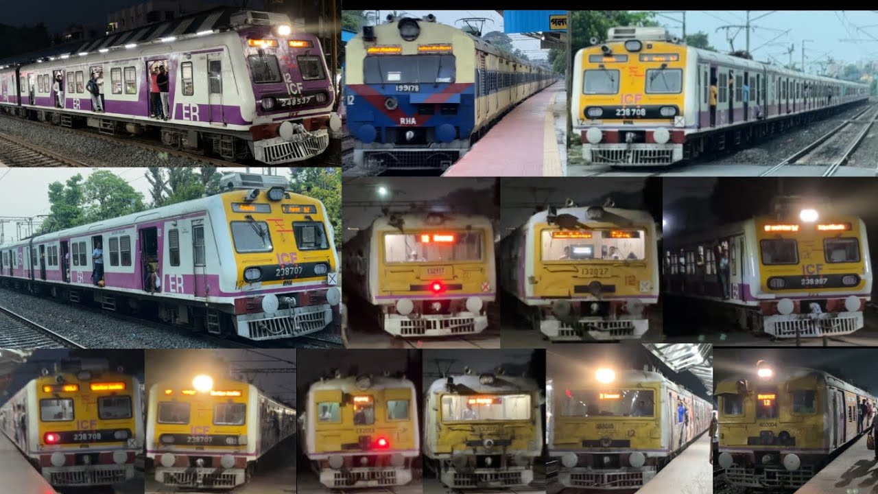 [16 in 1] Amazing multicolored different Model EMU & MEMU trains at Sealdah Main! Kolkata Trains!