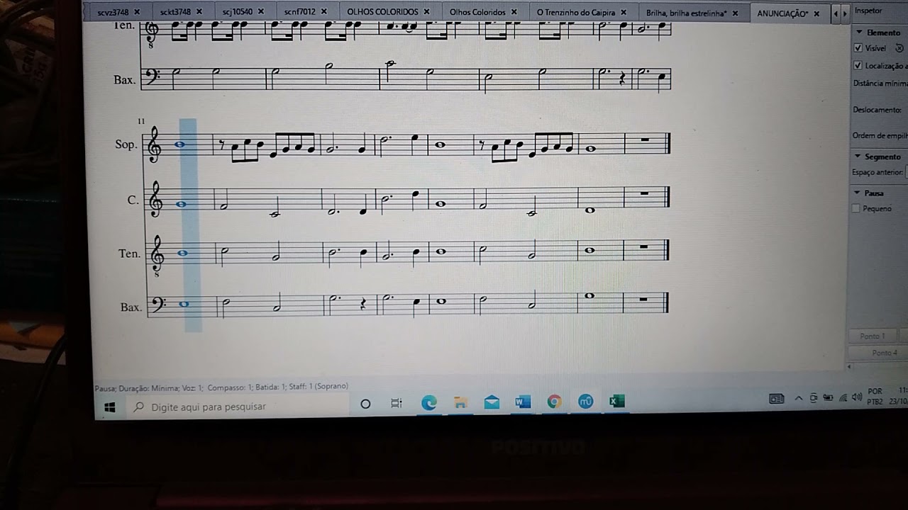 Partitura de Anuncia&ccedil;&atilde;o para Coral