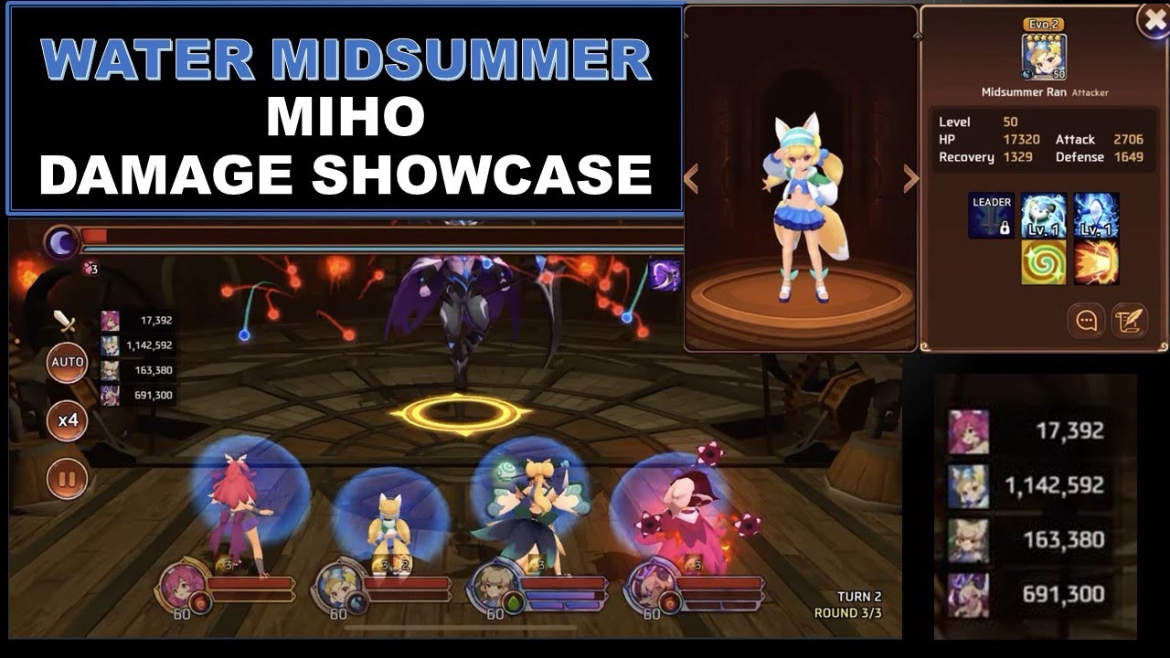 Water Midsummer Miho Damage Showcase - Monster Super League
