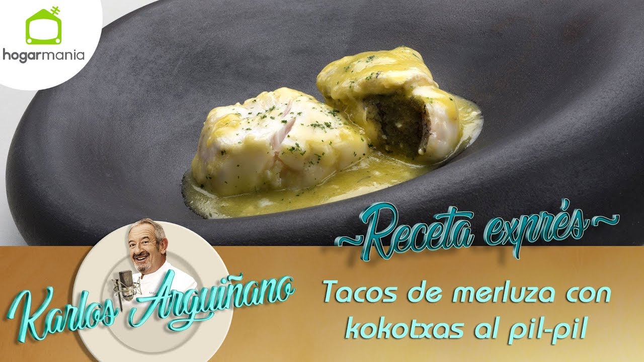 Receta de Tacos de merluza con kokotxas al pil-pil por Martín Berasategui