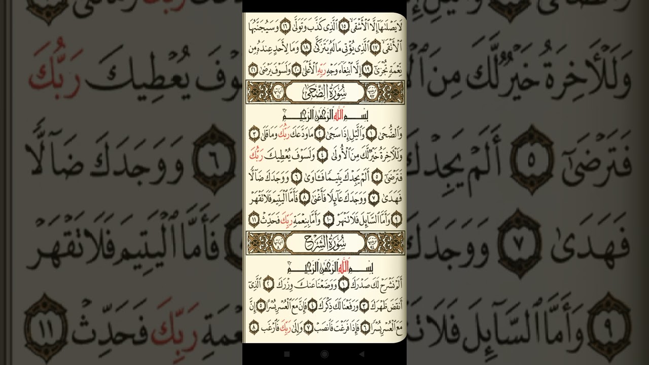 @آيات مباركة من سورة (الشرح )و سورة (التين) كاملتين اخي الفاضل تفكر بهما