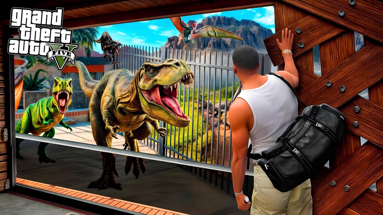 Protecting Franklin's House From Dinosaurs in GTA 5