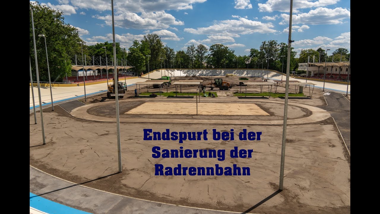 Endspurt bei der Sanierung der Radrennbahn in Forst (Lausitz)