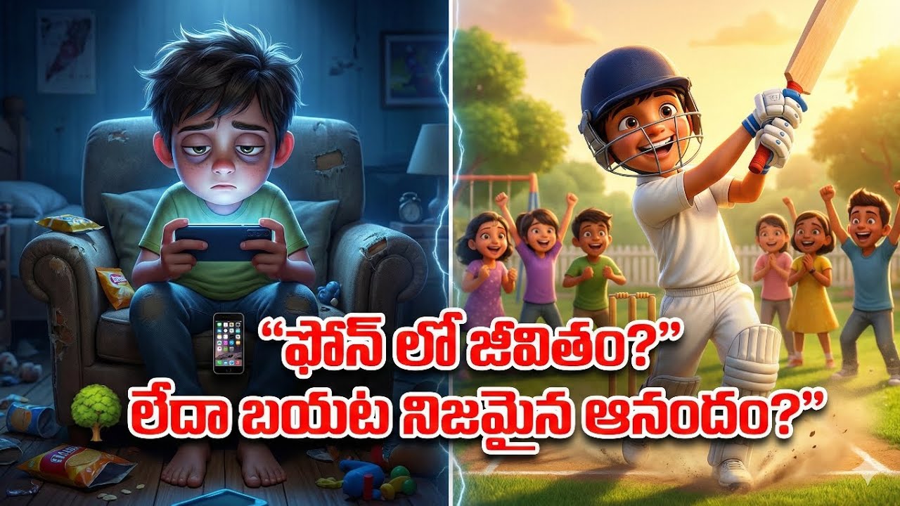 #kidsstories   పిల్లలు ఆనందం ఫోన్ లో నా??  ఫ్రెండ్స్ తో ఆడుకోవటం లో నా???