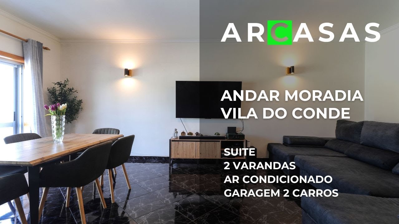 Andar Moradia V2 com garagem 2 carros em Modivas, Vila do Conde