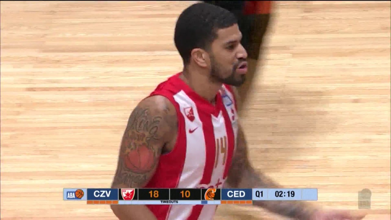 James Feldeine scores 6 three-pointers until the halftime (Crvena zvezda mts - Cedevita, 14.1.2017)