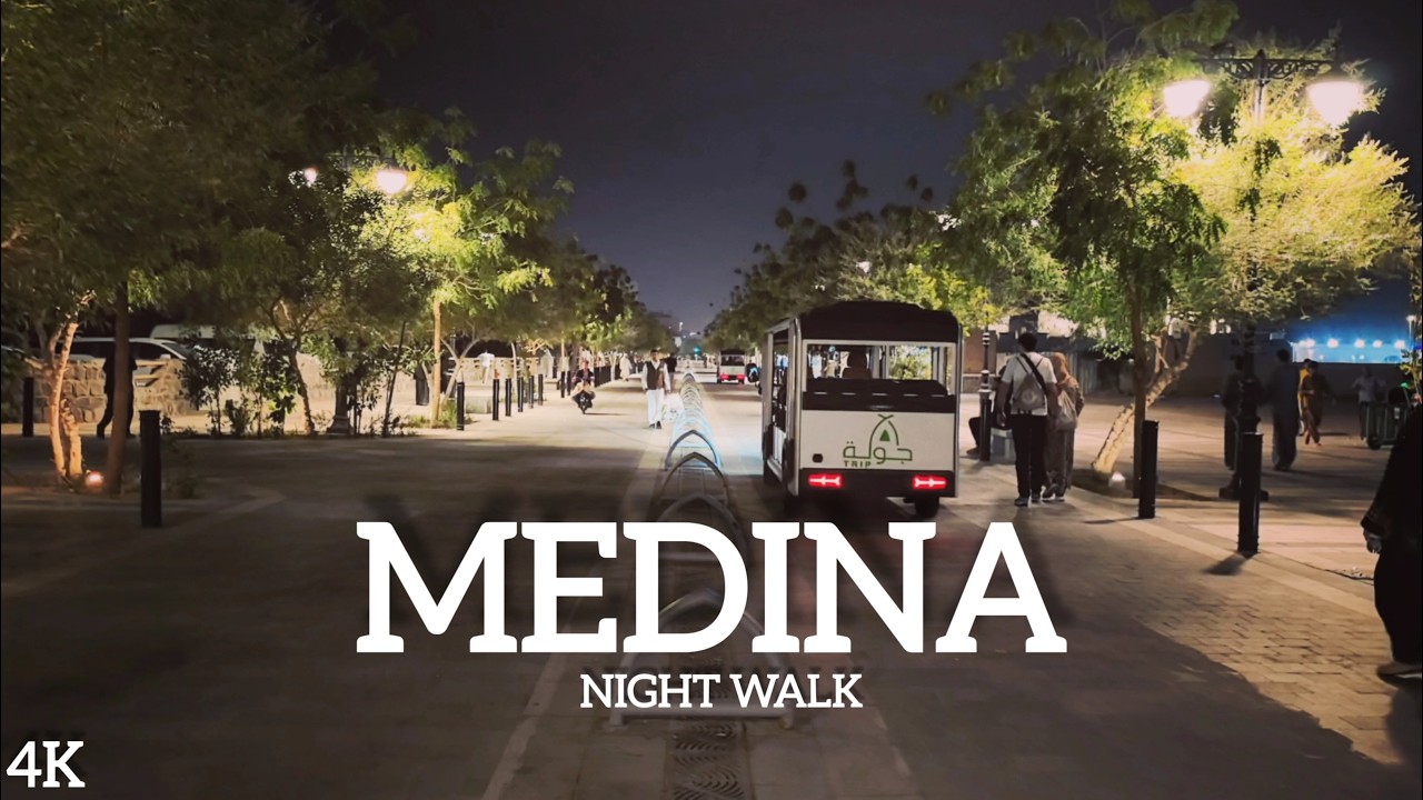 Most Beautiful Night Walk in Medina 4K 60FPS