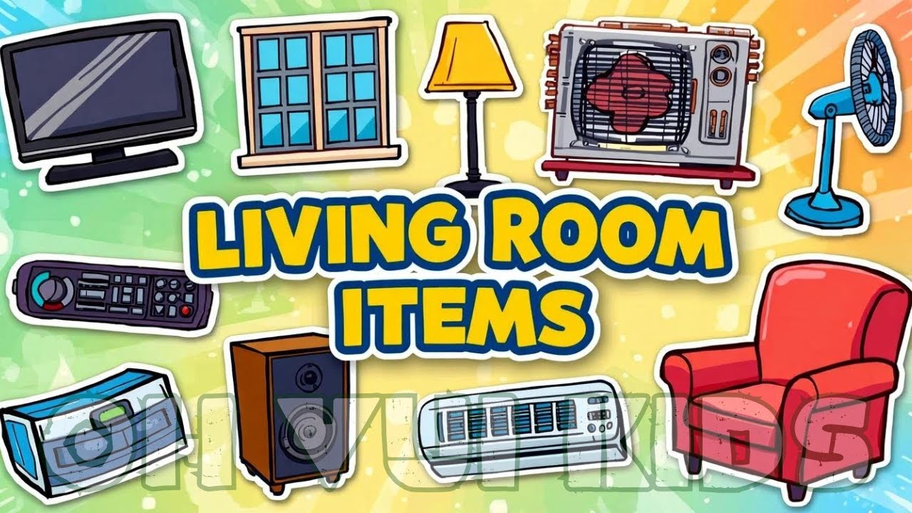 Học Từ Vựng Tiếng Anh Chủ Đề Ph&ograve;ng Kh&aacute;ch 🛋️ | Living Room Vocabulary for Kids | Oh Vui Kids