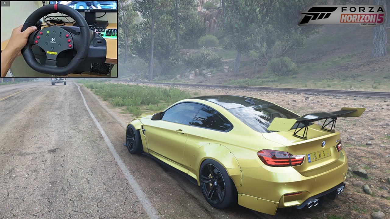 BMW M4 COUPE - Forza Horizon 5 | Steering Wheel Logitech Momo Racing