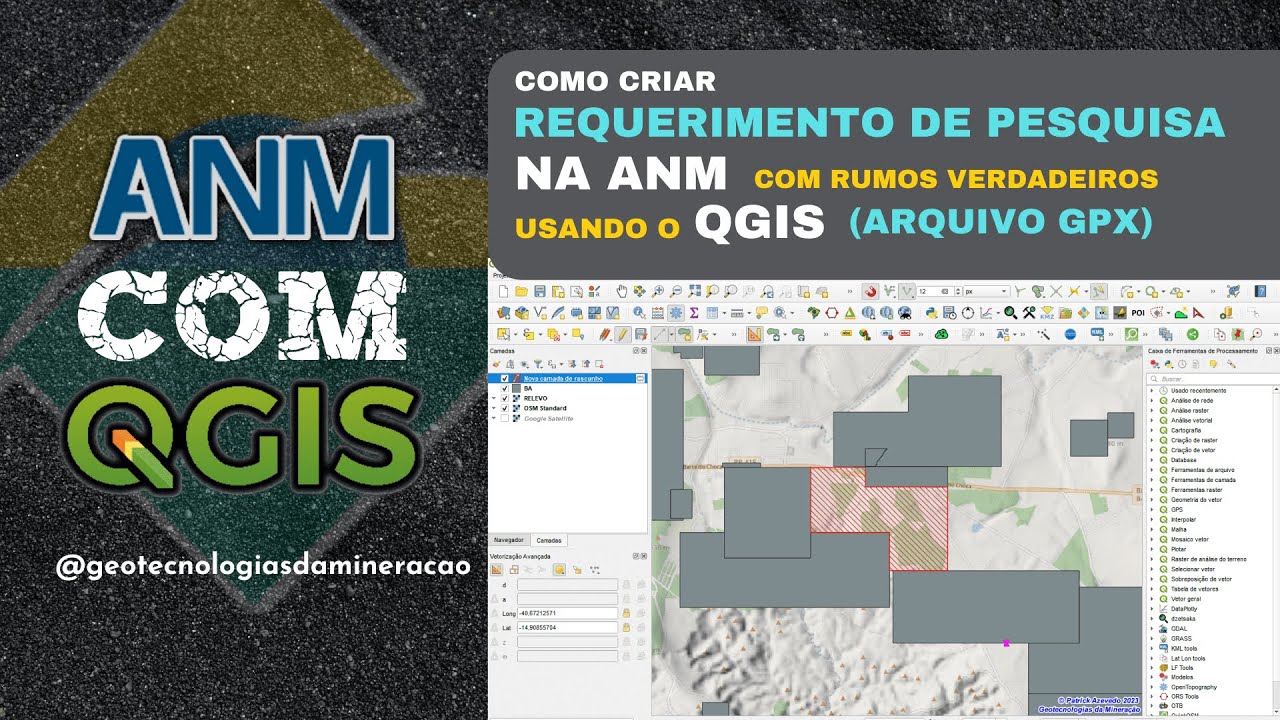 Como Fazer Requerimento de Pesquisa da ANM com Rumos Verdadeiros usando o QGIS