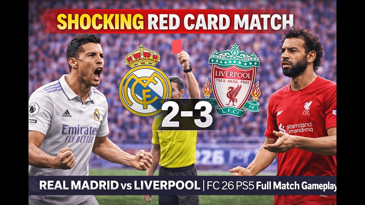Shocking Red Card Match – Real Madrid vs Liverpool | FC 26 PS5 | Full Match Gameplay