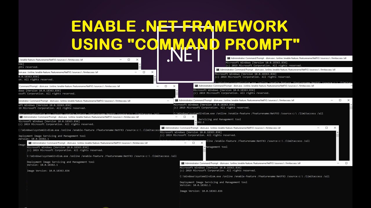 How to fix unable to install .Net framework 3.5 using CMD
