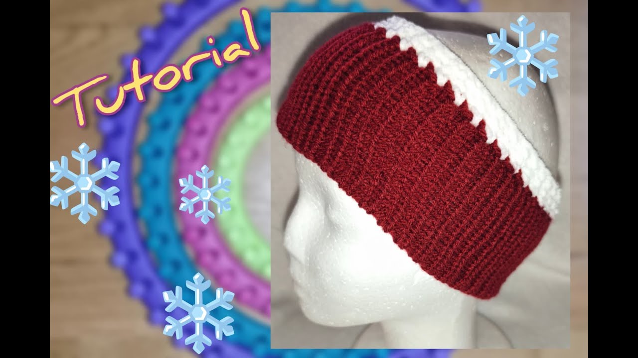 Weihnachtsstirnband🎅🏽 auf dem Strickring - Es muss ja nicht immer eine WeihnachtsmannMÜTZE 🎅🏽 sein 😉