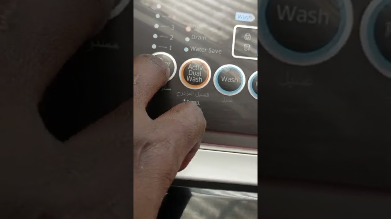 how to use top load Samsung dual wash....power button, select program,adjust water level,press start