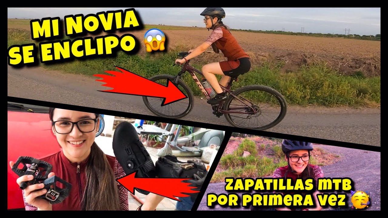 MI NOVIA PRUEBA ZAPATILLAS DE MTB || PRIMERAS IMPRECIONES🤭