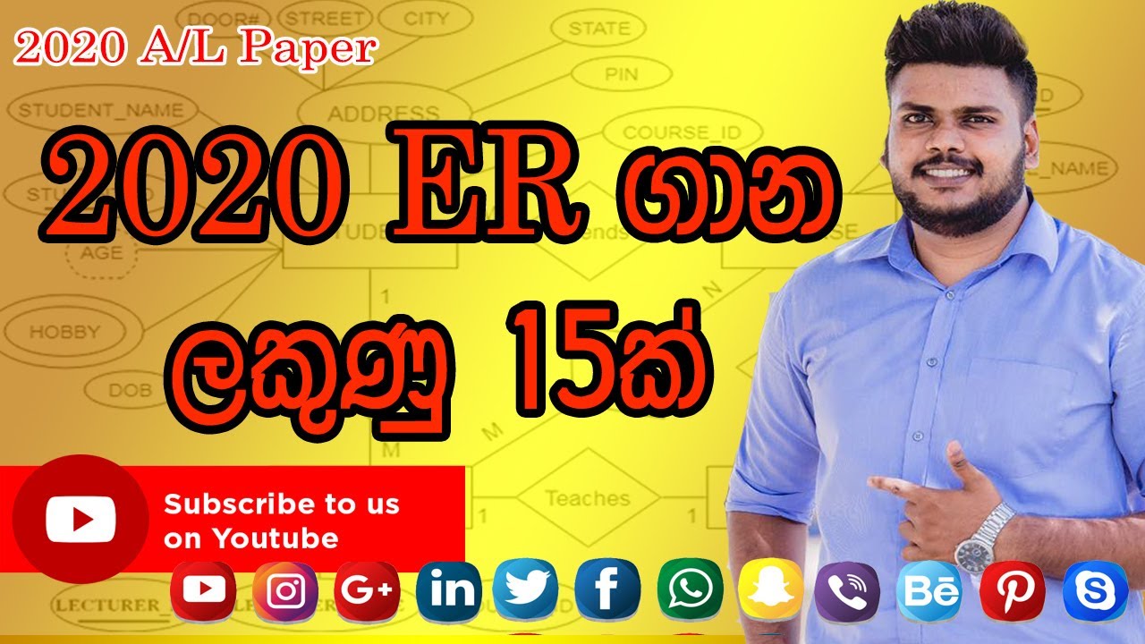 A/L ICT 2020 A/L ICT PAPER ER Diagram Question  | 2020 භූතාර්ථ සටහන් ගාන 15 Marks..