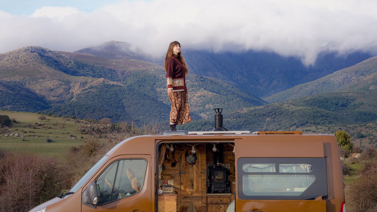 A Quiet Winter in the Mountains in My Tiny Campervan