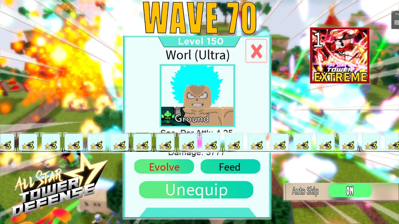 Level 150 6 Star Deku Wave 70 Extreme Infinite Mode | EXP Farm | Roblox All Star Tower Defense