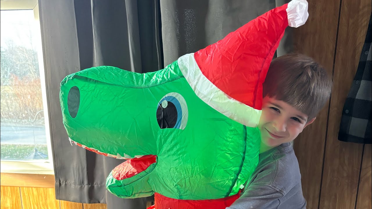 Unboxing the 4ft T-Rex Christmas Inflatable from Walmart! 🎁✨ 