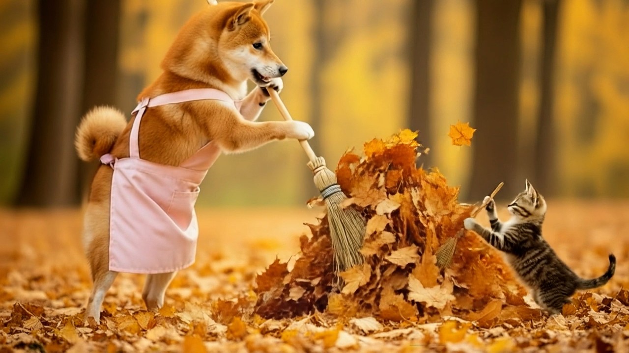 子猫🐱と柴犬ママ🐶の晩秋の1日のおはなし【Fill Version】